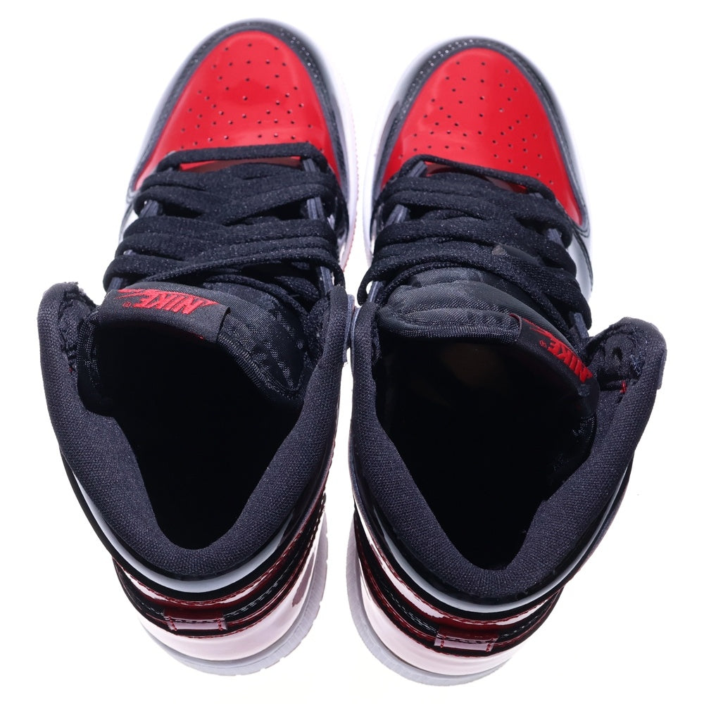 NIKE(ナイキ) AIR JORDAN1 RETRO HIGH OG Patent Bred 575441-063 エアジョーダン1 パテントブレッド ハイカットスニーカー ブラック/レッド レディース US6Y/24.0cm