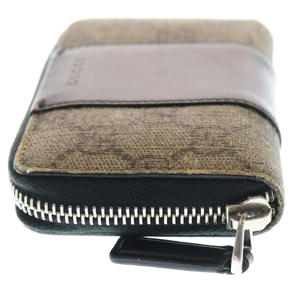 GUCCI(グッチ) GGスプリーム ラウンドジップ コインケース ベージュ/ブラック 451242