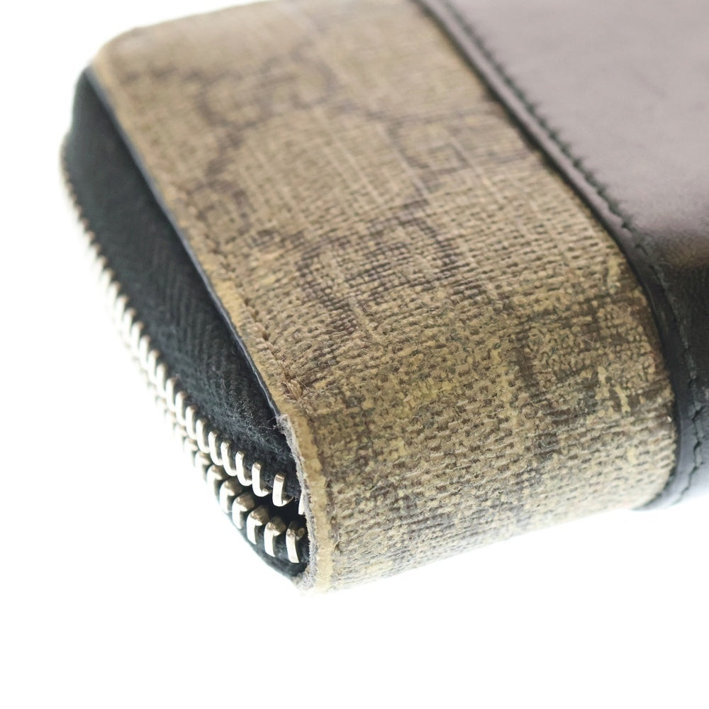 GUCCI(グッチ) GGスプリーム ラウンドジップ コインケース ベージュ/ブラック 451242