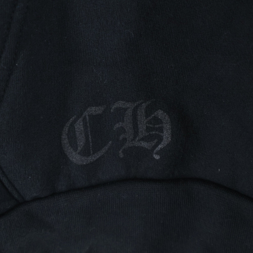CHROME HEARTS(クロムハーツ) HORSESHOE PULLOVER HOODIE ホースシュープリント アームフローラル スウェットプルオーバーパーカー ブラック