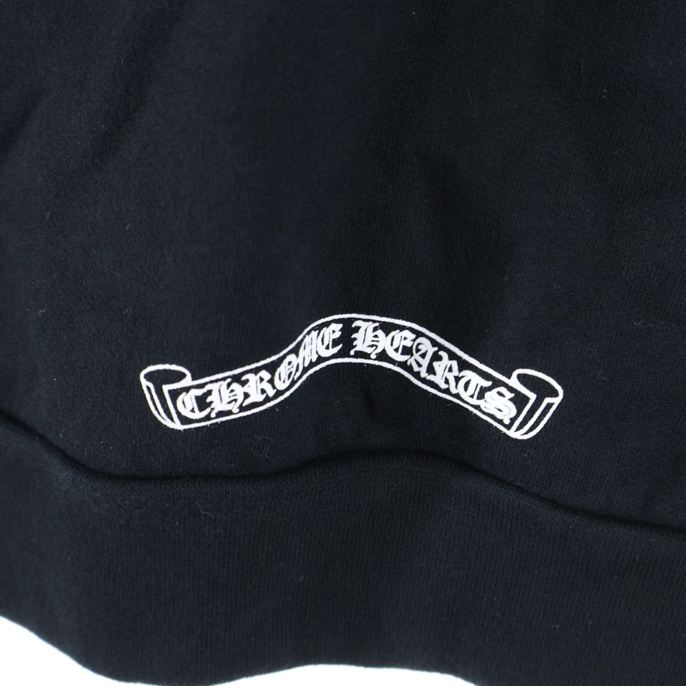 CHROME HEARTS(クロムハーツ) HORSESHOE PULLOVER HOODIE ホースシュープリント アームフローラル スウェットプルオーバーパーカー ブラック
