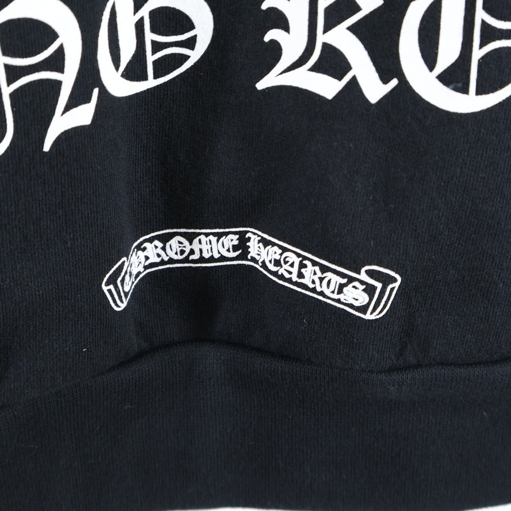 CHROME HEARTS(クロムハーツ) HORSESHOE PULLOVER HOODIE ホースシュープリント アームフローラル スウェットプルオーバーパーカー ブラック