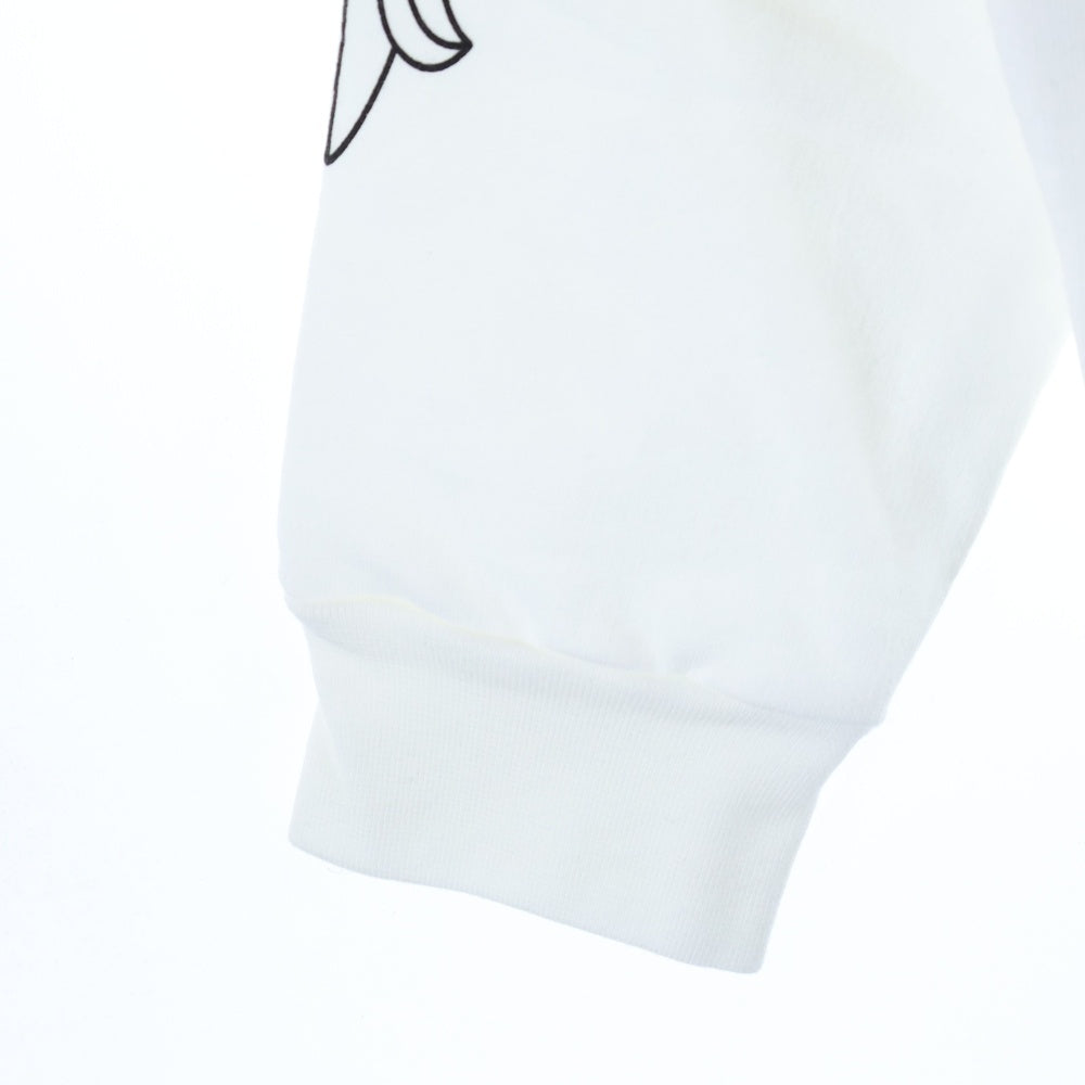 CHROME HEARTS(クロムハーツ) LOVE YOU CREW SWTSHRT 袖フローラルクロスハート ラブユー ネックプリント クルーネック プルオーバースウェットトレーナー ホワイト