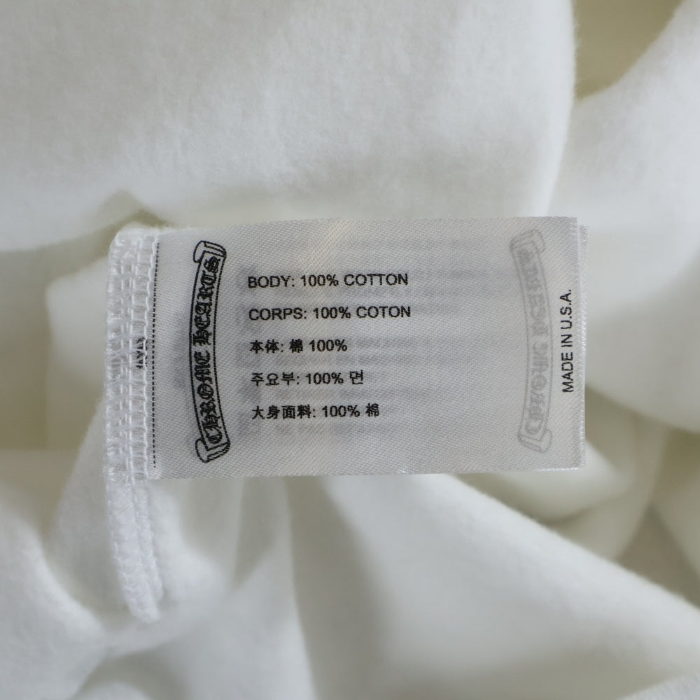 CHROME HEARTS(クロムハーツ) LOVE YOU CREW SWTSHRT 袖フローラルクロスハート ラブユー ネックプリント クルーネック プルオーバースウェットトレーナー ホワイト