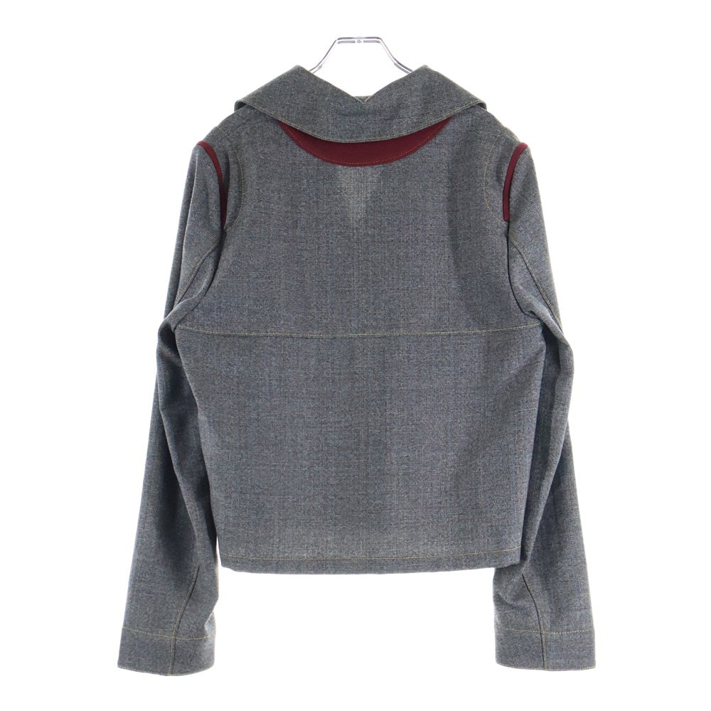 PRADA(プラダ) 16AW Race UP Side Zip Shirt SGN297 S162 リボン セーラージャケット グレー