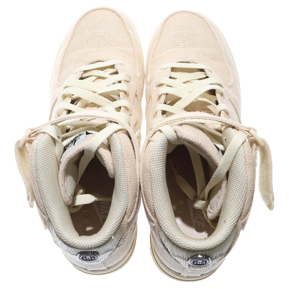 NIKE(ナイキ) ×STUSSY AIR FORCE 1 '07 MID SP Fossil DJ7841-200 ステューシー エアフォース1 ミッドカットスニーカー アイボリー US9/27.0cm