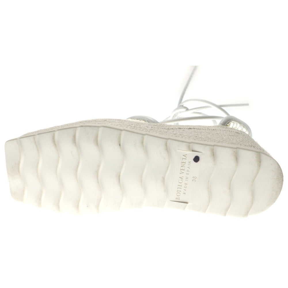 BOTTEGA VENETA(ボッテガヴェネタ) スクエアトゥ ストレッチ ウェッジサンダル ホワイト レディース