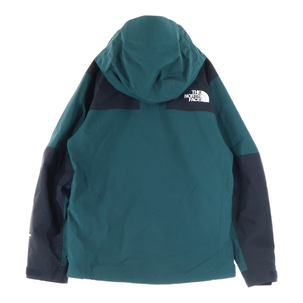 THE NORTH FACE(ザノースフェイス) MOUNTAIN JACKET GORE-TEX マウンテンジャケット ゴアテックス ロゴ刺繍 フーデッドナイロンジャケット グリーン/ブラック NP61800