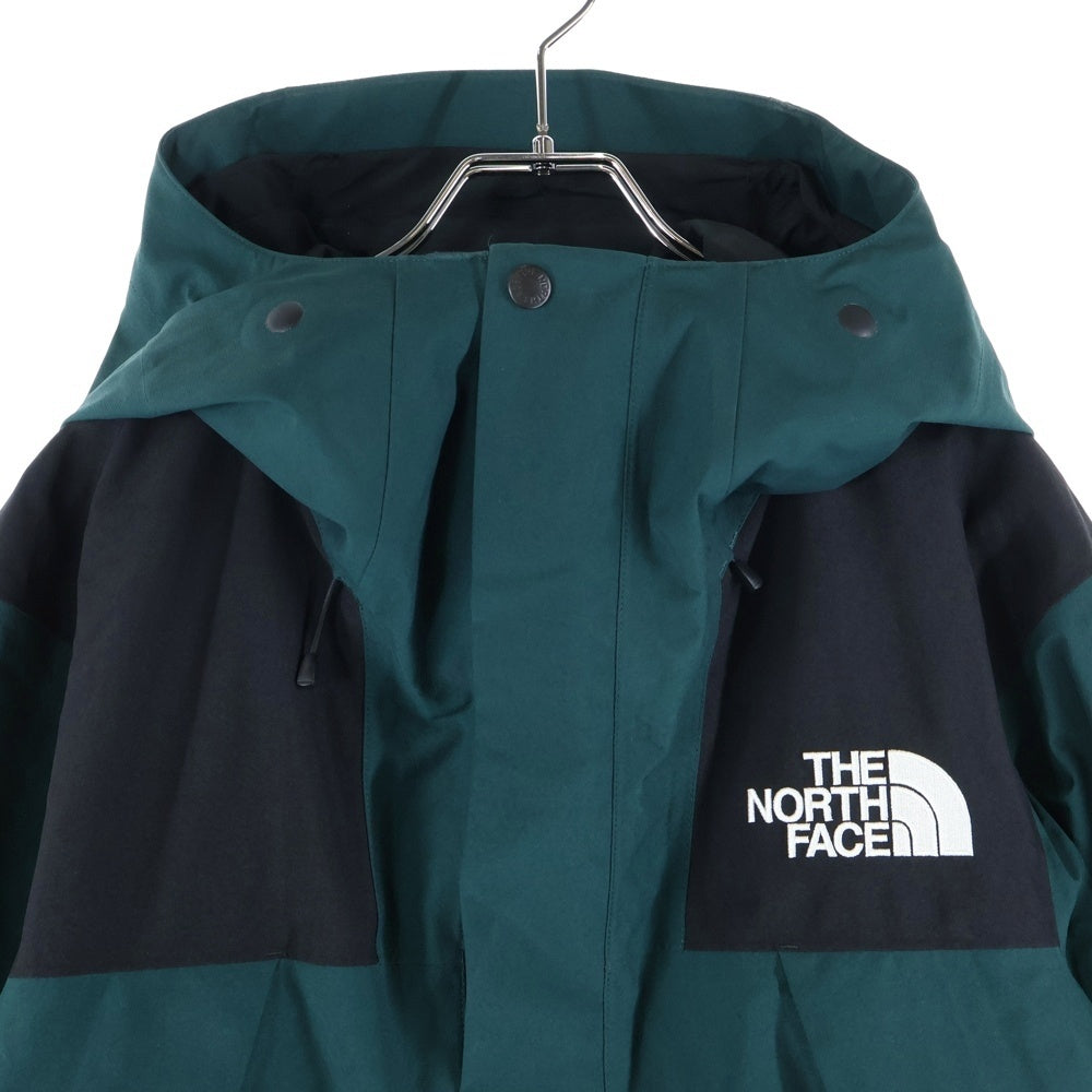 THE NORTH FACE(ザノースフェイス) MOUNTAIN JACKET GORE-TEX マウンテンジャケット ゴアテックス ロゴ刺繍 フーデッドナイロンジャケット グリーン/ブラック NP61800
