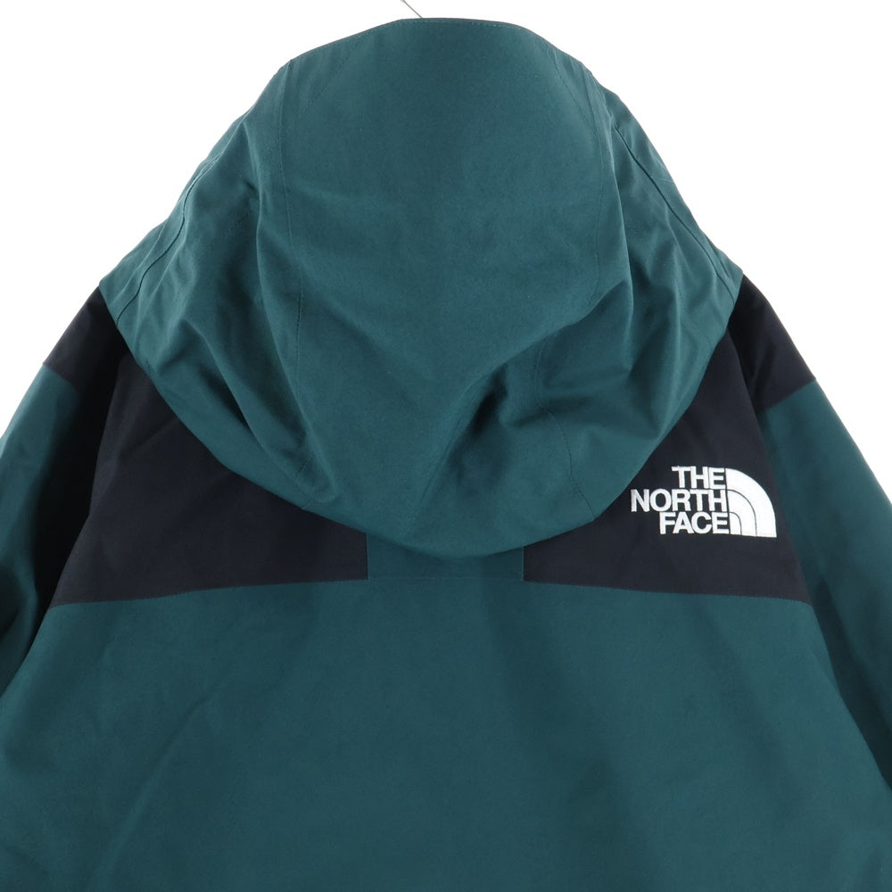 THE NORTH FACE(ザノースフェイス) MOUNTAIN JACKET GORE-TEX マウンテンジャケット ゴアテックス ロゴ刺繍 フーデッドナイロンジャケット グリーン/ブラック NP61800