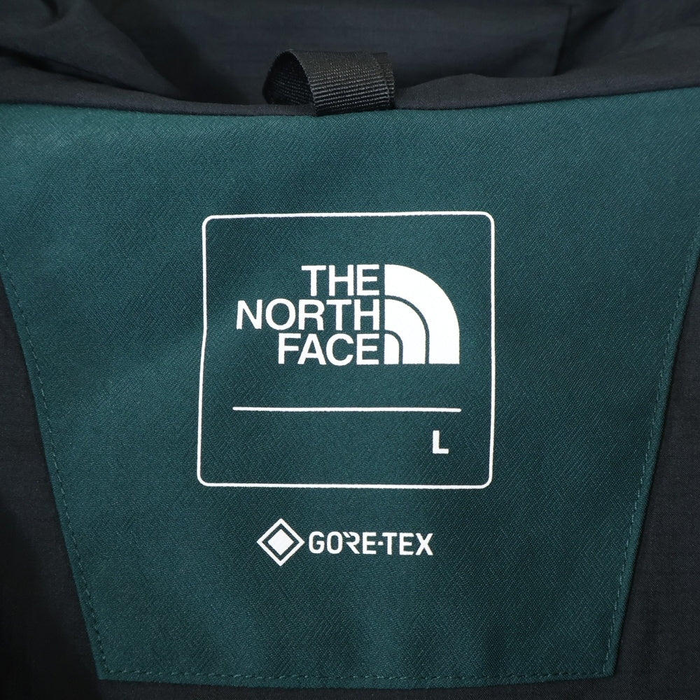 THE NORTH FACE(ザノースフェイス) MOUNTAIN JACKET GORE-TEX マウンテンジャケット ゴアテックス ロゴ刺繍 フーデッドナイロンジャケット グリーン/ブラック NP61800