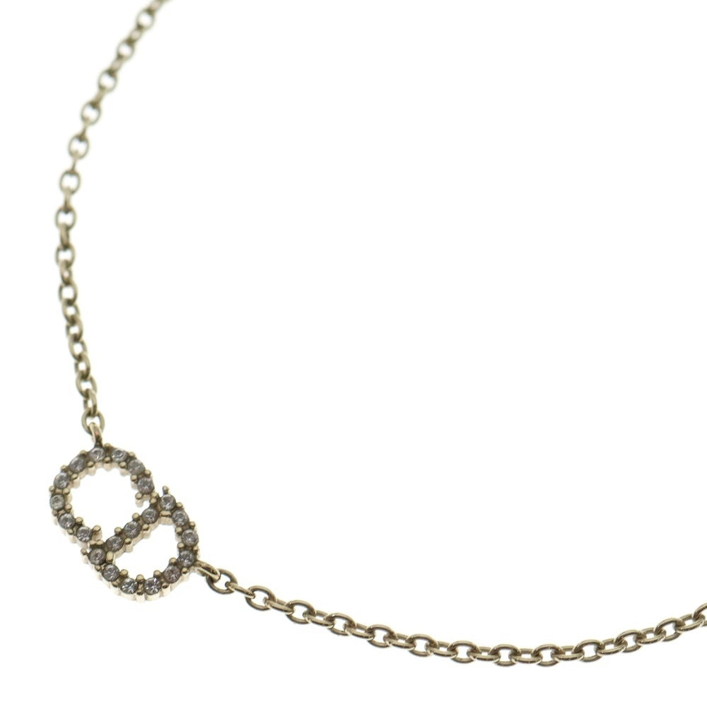 Christian Dior MONSIEUR(クリスチャンディオールムッシュ) CDロゴ ラインストーン ネックレス ゴールド