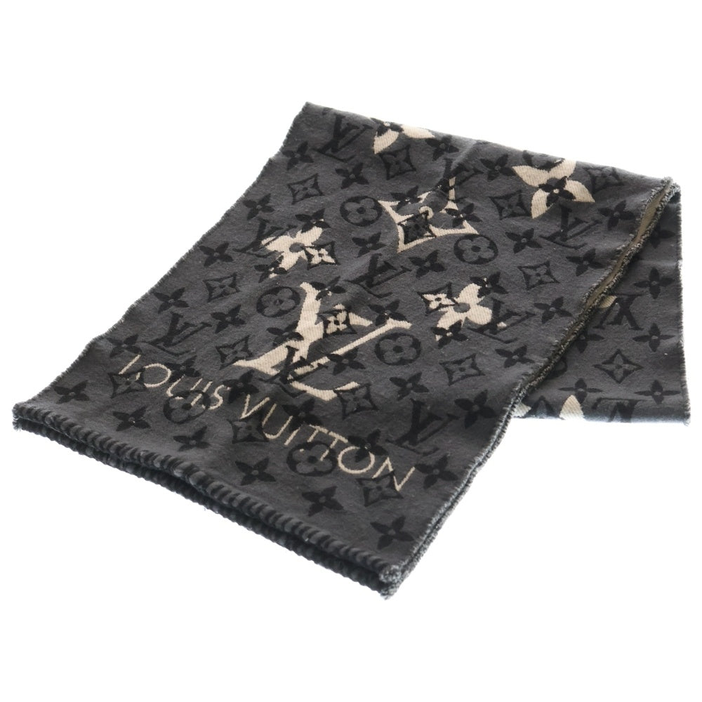 LOUIS VUITTON(ルイヴィトン) シャルプ オールユーニード ウール シルク マフラー モノグラムパターン グレー M76377 レディース