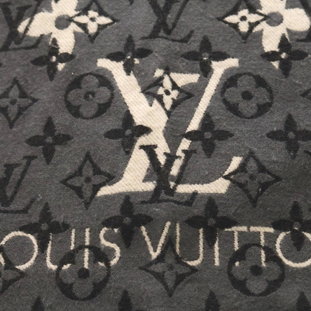 LOUIS VUITTON(ルイヴィトン) シャルプ オールユーニード ウール シルク マフラー モノグラムパターン グレー M76377 レディース