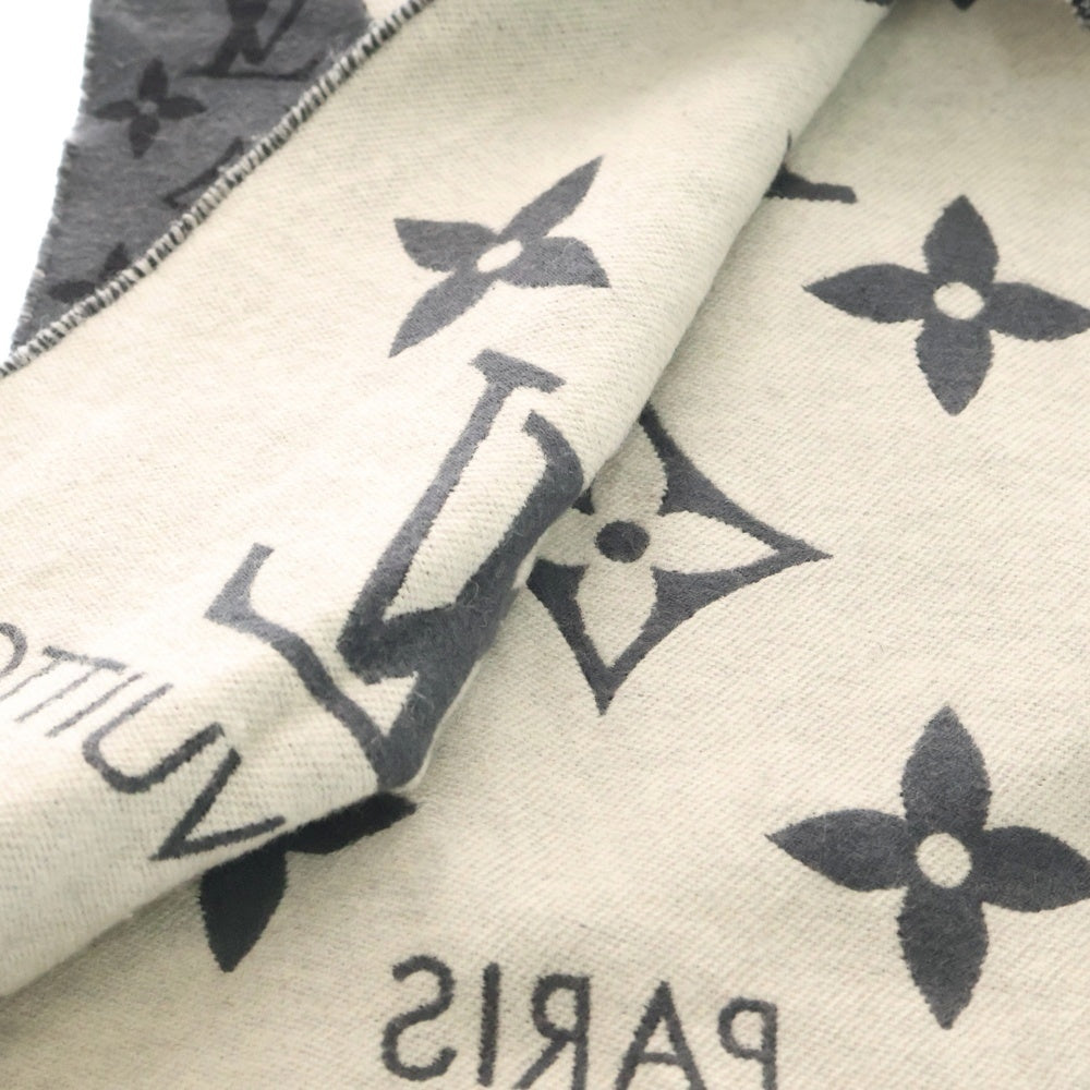 LOUIS VUITTON(ルイヴィトン) シャルプ オールユーニード ウール シルク マフラー モノグラムパターン グレー M76377 レディース