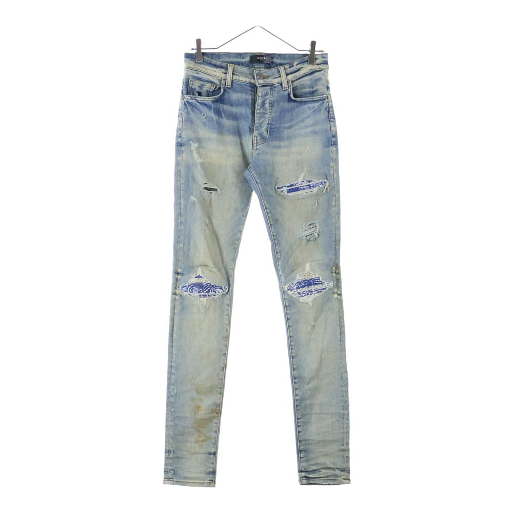 AMIRI(アミリ) MX1 JEANS 蛇腹 ダメージ加工 スキニー デニムパンツ インディゴ