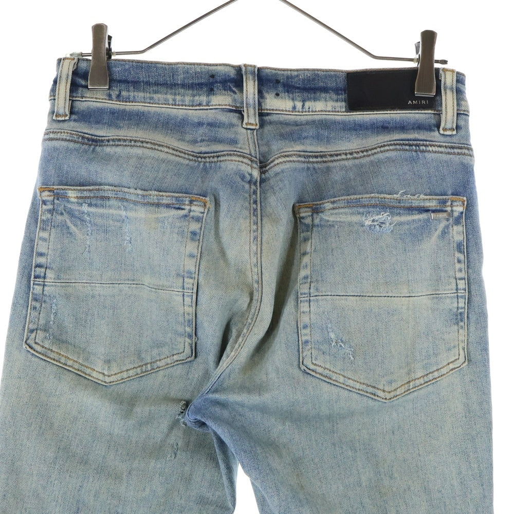 AMIRI(アミリ) MX1 JEANS 蛇腹 ダメージ加工 スキニー デニムパンツ インディゴ
