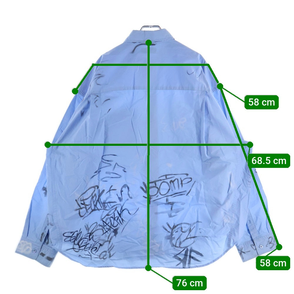 BALENCIAGA(バレンシアガ) 23SS グラフィティ オーバーサイズ 長袖シャツ ブルー 738843 TNM60