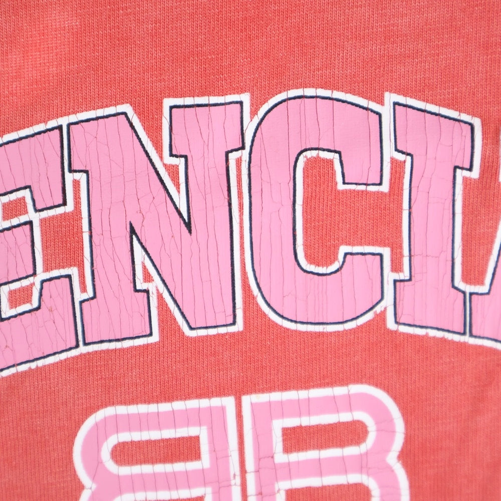 BALENCIAGA(バレンシアガ) 22SS デストロイ加工 ロゴプリント 半袖Tシャツ カットソー レッド 612966 TLVJ1