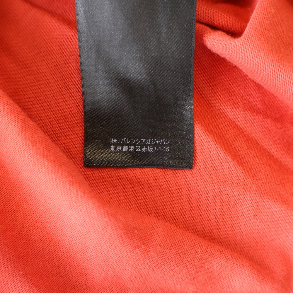 BALENCIAGA(バレンシアガ) 22SS デストロイ加工 ロゴプリント 半袖Tシャツ カットソー レッド 612966 TLVJ1