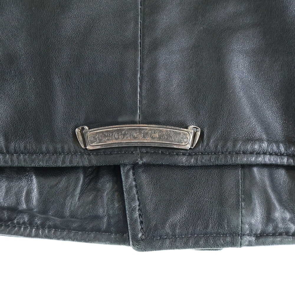 CHROME HEARTS(クロムハーツ) JJ DEAN 裏地エルメスダガージップライダースレザージャケット レディース