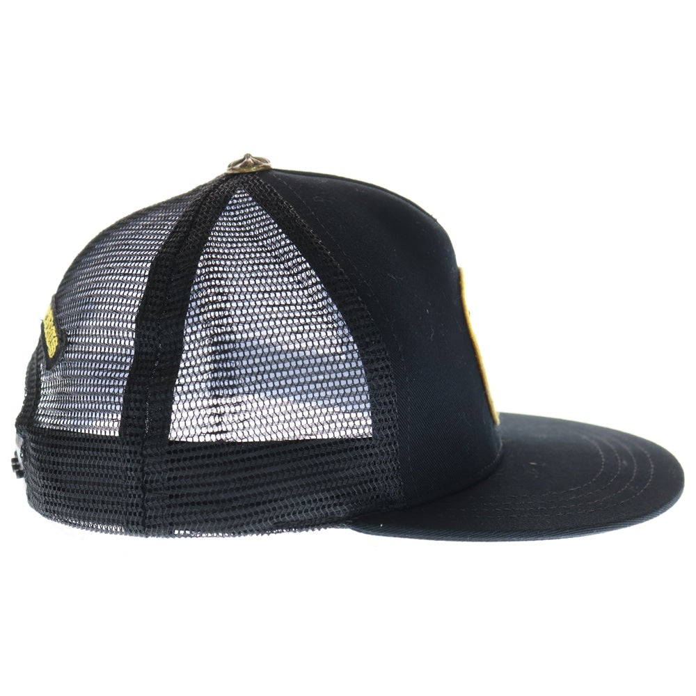 CHROME HEARTS(クロムハーツ) Yellow CH Plus Trucker Cap イエローCHプラス トラッカーキャップ メッシュキャップ パッチ クロスボール 帽子 ブラック/イエロー