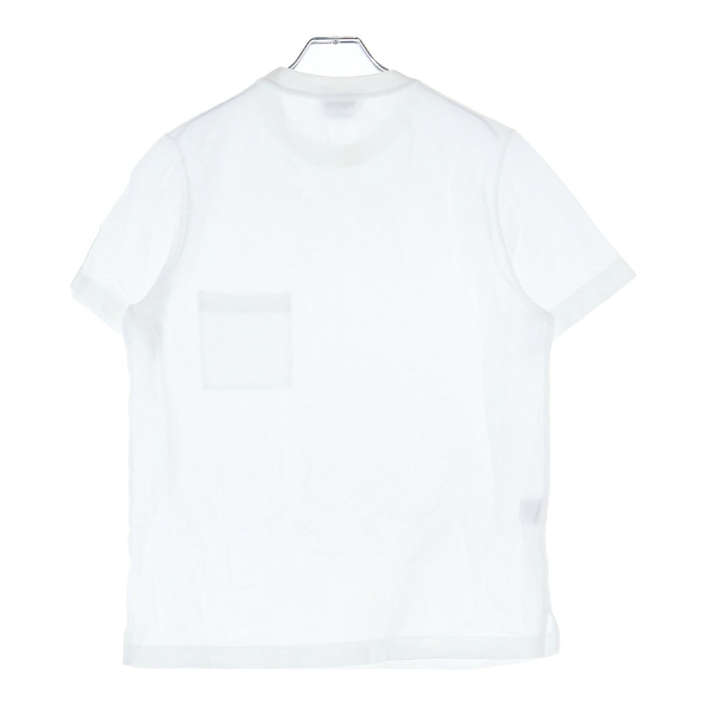 HERMES(エルメス) Hロゴ刺繍 コットンクルーネックカットソー 半袖ポケットTシャツ ホワイト