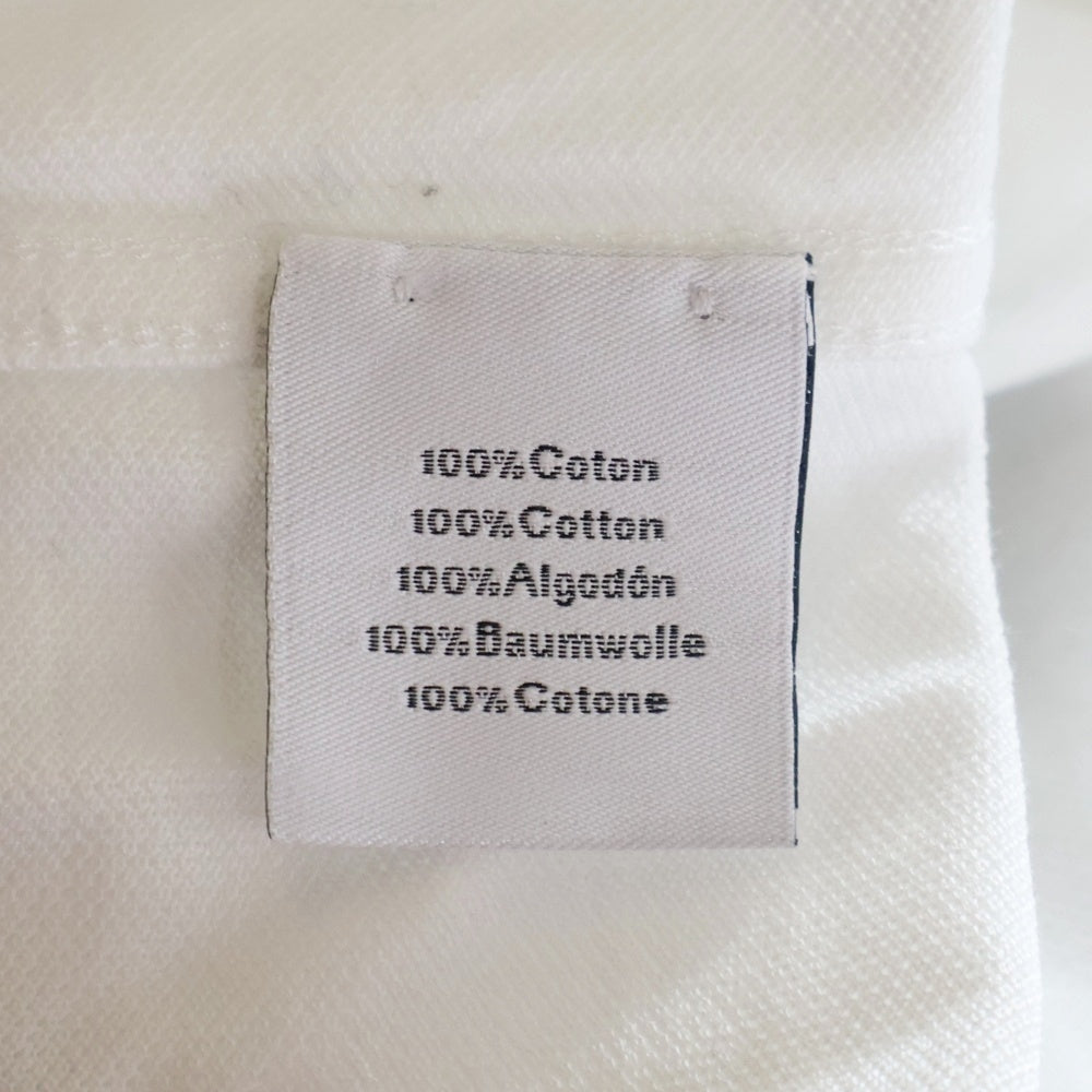 HERMES(エルメス) Hロゴ刺繍 コットンクルーネックカットソー 半袖ポケットTシャツ ホワイト