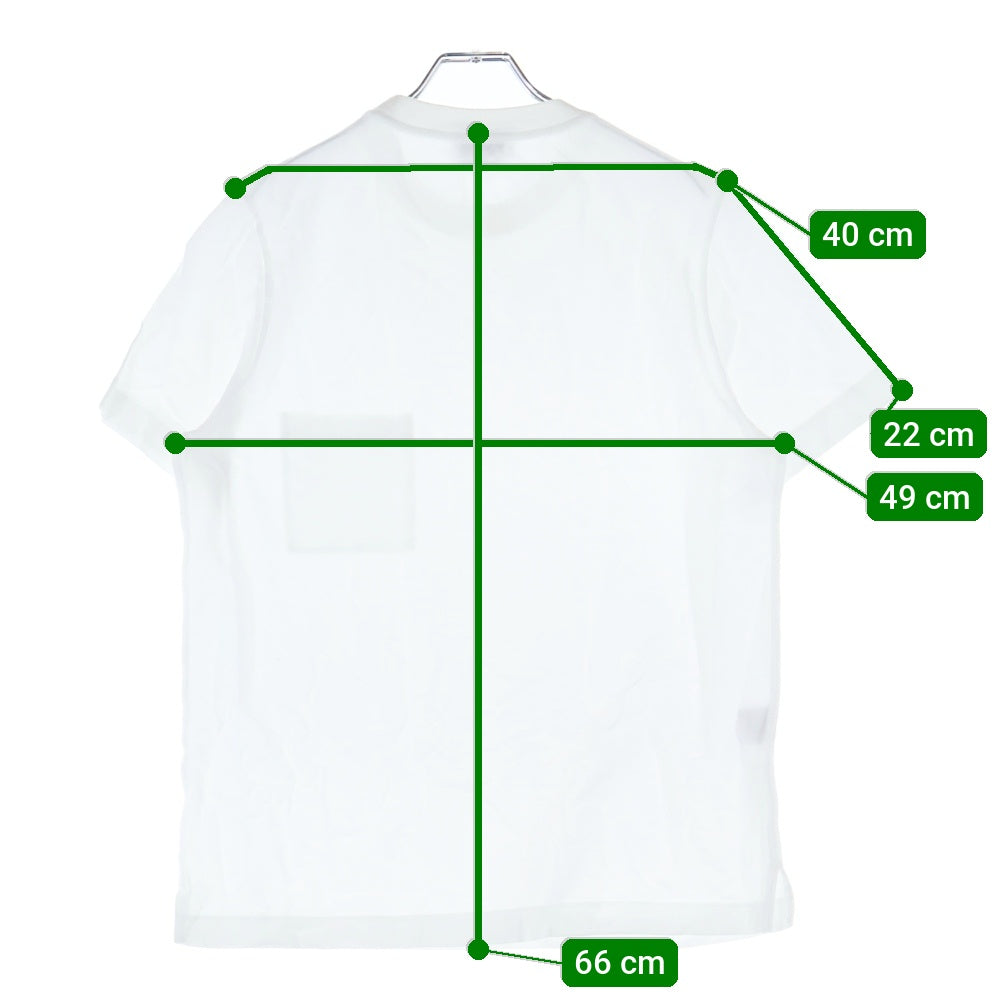 HERMES(エルメス) Hロゴ刺繍 コットンクルーネックカットソー 半袖ポケットTシャツ ホワイト