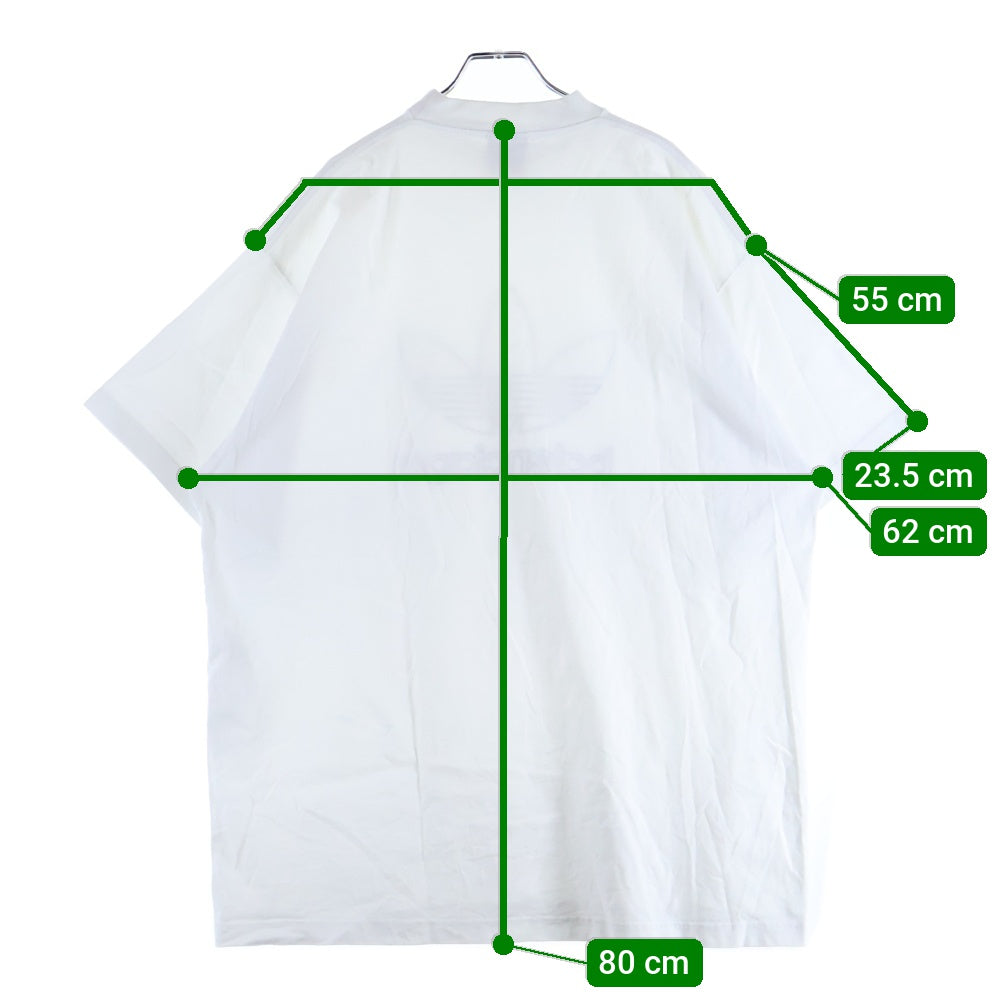 BALENCIAGA(バレンシアガ) 23SS×ADIDAS アディダス トレフォイルロゴオーバーサイズ半袖Tシャツ ホワイト