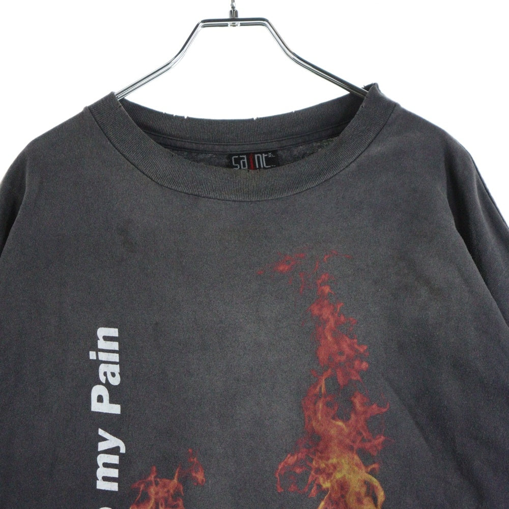 SAINT MICHAEL(セントマイケル) 24SS PTP LS TEE ヴィンテージ加工 長袖カットソー SM-YS8-0000-C50 グレー