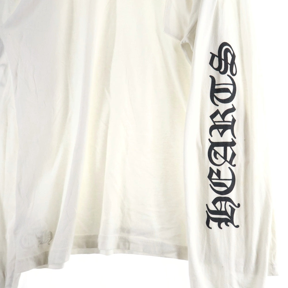 CHROME HEARTS(クロムハーツ) Neck Logo L/S Tee ネックロゴプリント長袖Tシャツ ホワイト