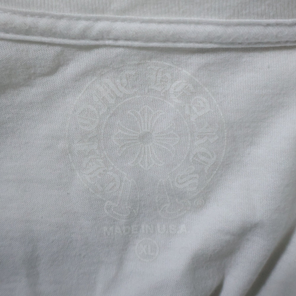 CHROME HEARTS(クロムハーツ) Neck Logo L/S Tee ネックロゴプリント長袖Tシャツ ホワイト