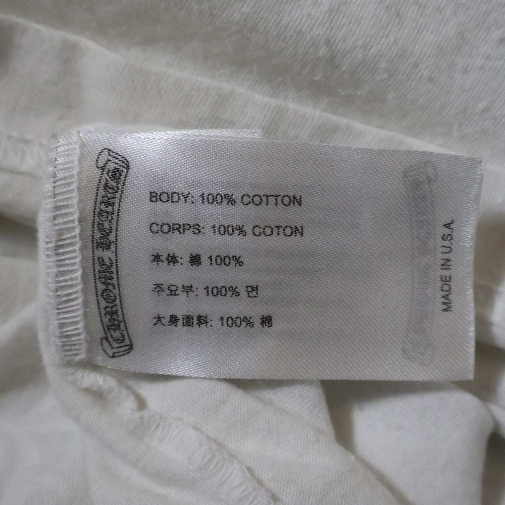 CHROME HEARTS(クロムハーツ) Neck Logo L/S Tee ネックロゴプリント長袖Tシャツ ホワイト
