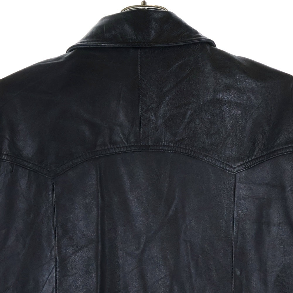 417 by EDIFICE(417バイエディフィス) 24SS ジップアップ カウレザージャケット ブラック 24-011-312-2003