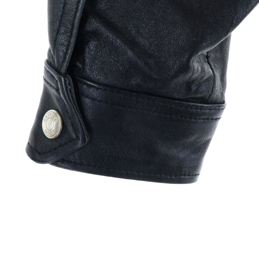 417 by EDIFICE(417バイエディフィス) 24SS ジップアップ カウレザージャケット ブラック 24-011-312-2003