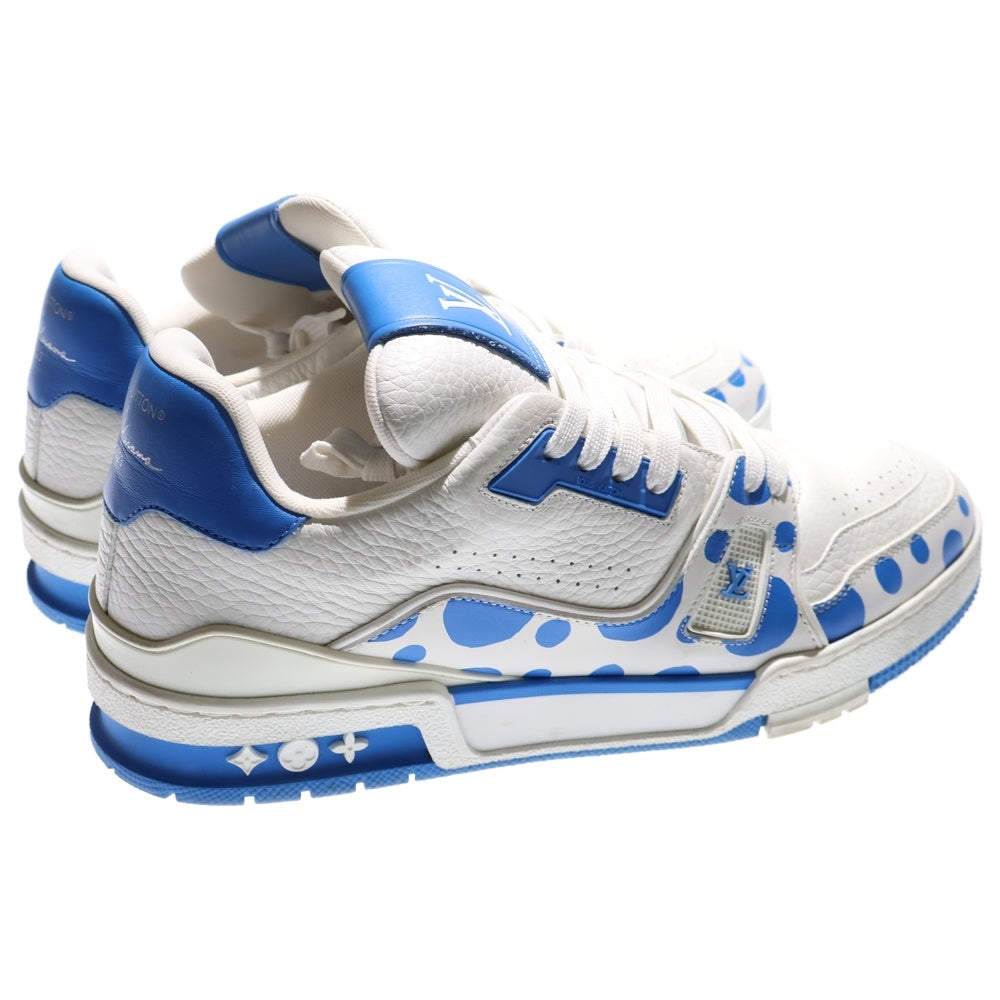 LOUIS VUITTON(ルイヴィトン) ×YK LV Trainer 1ABD1G ×草間彌生 LVトレイナー ライン ローカットスニーカー ホワイト/ライトブルー