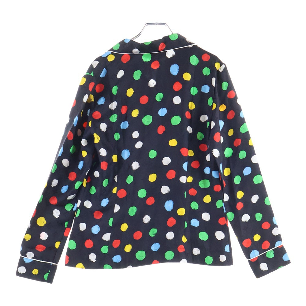 LOUIS VUITTON(ルイヴィトン) 23SS ×YK L/S Pajama Shirt RW231J VD4 FOBL29 ×草間彌生 モノグラムドット柄シルク長袖シャツ ブラック