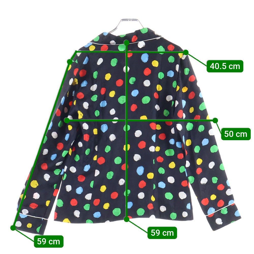 LOUIS VUITTON(ルイヴィトン) 23SS ×YK L/S Pajama Shirt RW231J VD4 FOBL29 ×草間彌生 モノグラムドット柄シルク長袖シャツ ブラック