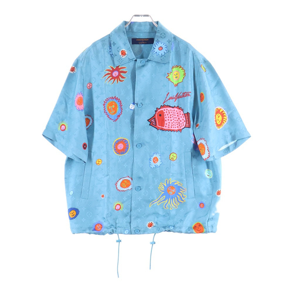 LOUIS VUITTON(ルイヴィトン) 23AW ×YK Monogram Face Shirt RM232H V36 HOS31W ×草間彌生 モノグラムフェイスプリント半袖シャツ ライトブルー