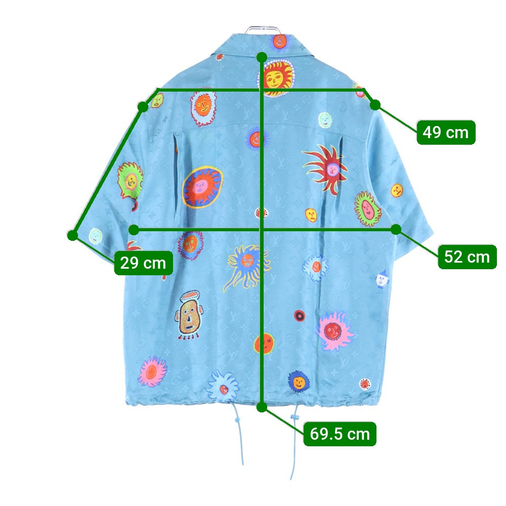 LOUIS VUITTON(ルイヴィトン) 23AW ×YK Monogram Face Shirt RM232H V36 HOS31W ×草間彌生 モノグラムフェイスプリント半袖シャツ ライトブルー