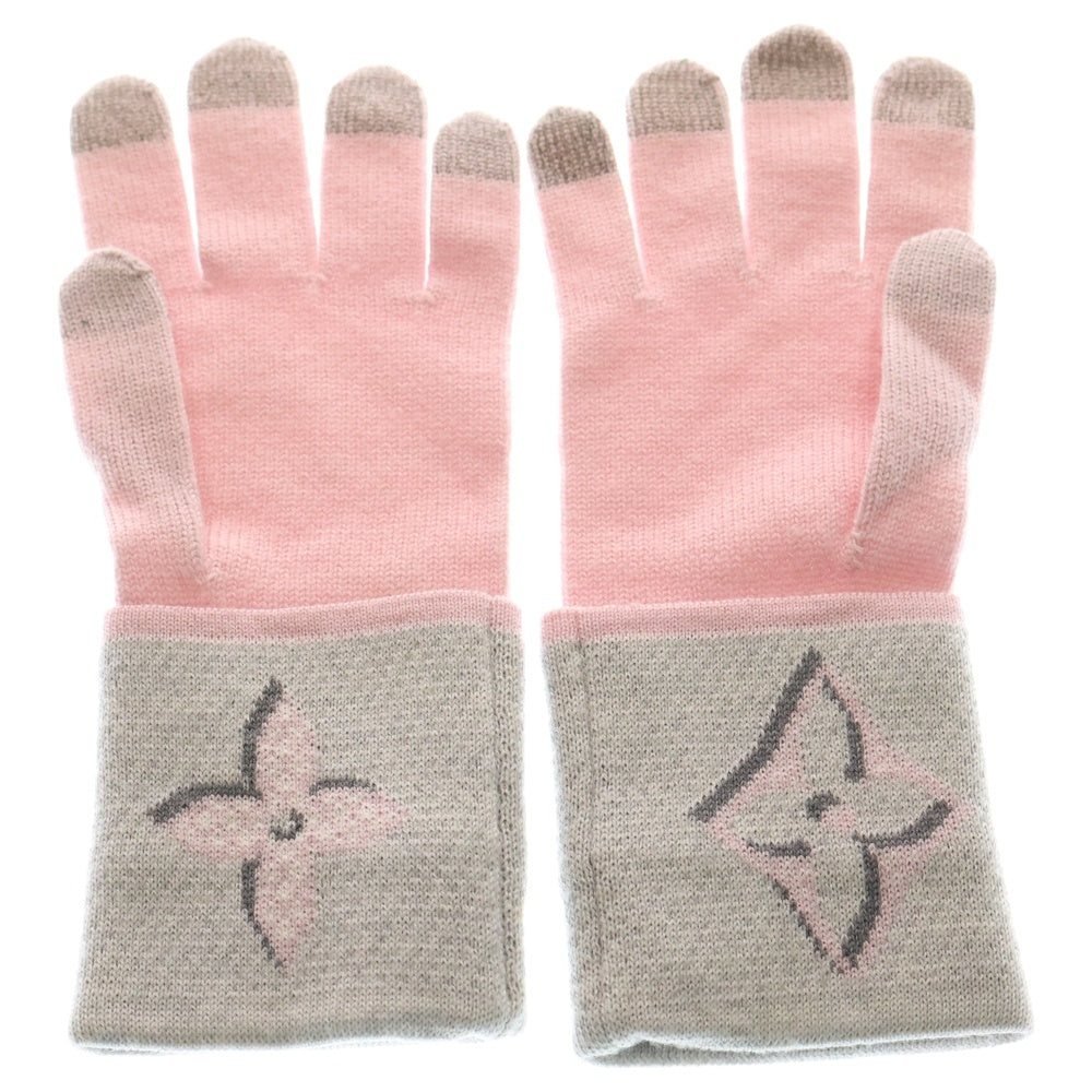 LOUIS VUITTON(ルイヴィトン) 19AW Gon Giant Pop Monogram Gloves M73904 ゴンジャイアント ポップモノグラム手袋 ピンク/グレー