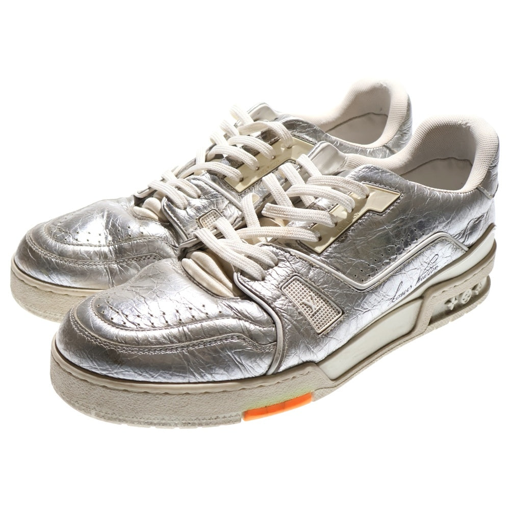 LOUIS VUITTON(ルイヴィトン) LV Trainer 1A5AHY LVトレイナー ライン レザーローカットスニーカー シルバー