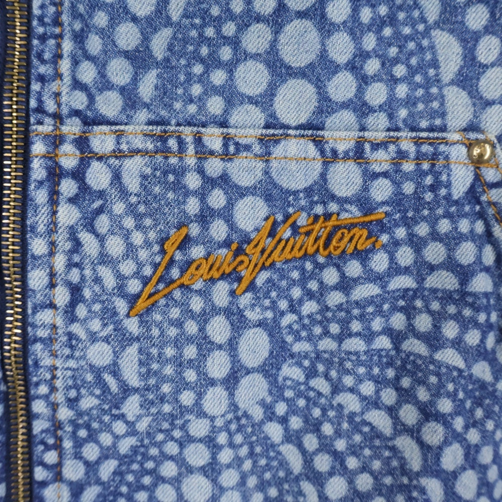 LOUIS VUITTON(ルイヴィトン) 23AW×YK Zipup Denim Bluzon Dot RM232H YN3 HOA30W 草間彌生 ドット柄ジップアップデニムブルゾンジャケット インディゴ