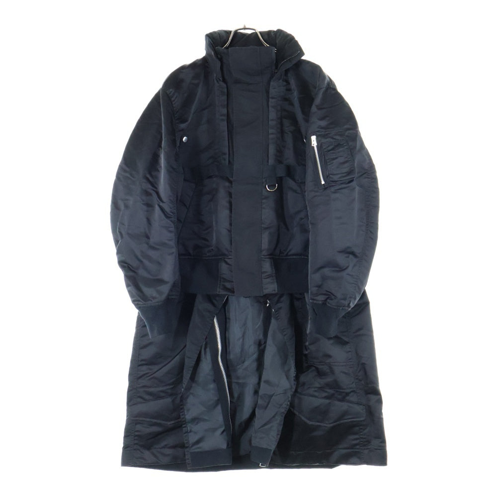 Sacai(サカイ) 22SS Nylon Twill Mix Coat ナイロンツイルミックスコート 22-02706M ブラック