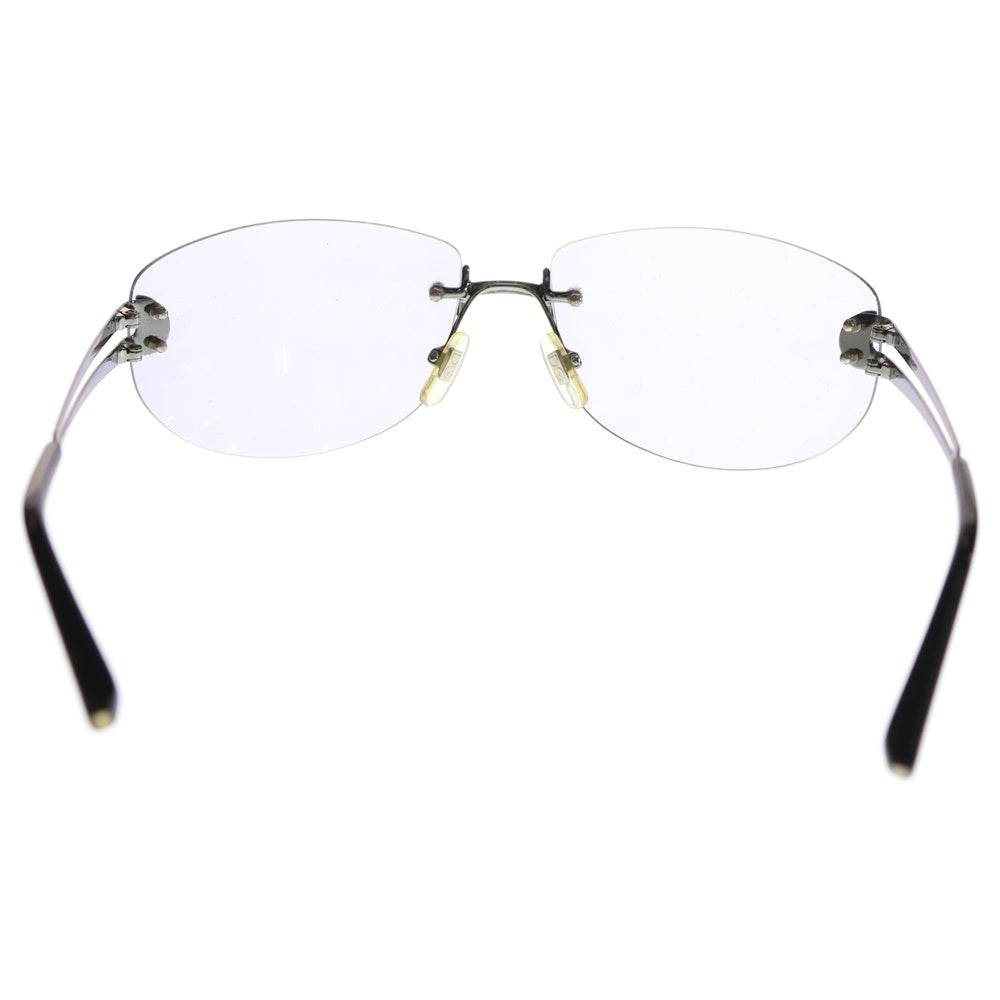 DOLCE & GABBANA(ドルチェアンドガッバーナ) ティアドロップ リムレス サングラス DG446S 眼鏡 シルバー/パープル