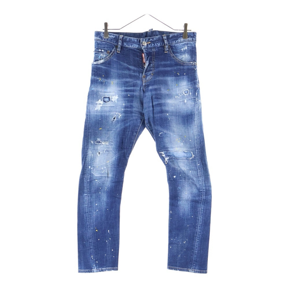 DSQUARED2(ディースクエアード) SEXY TWIST JEAN ペイントデニム デニムパンツ S74LB1023 インディゴ