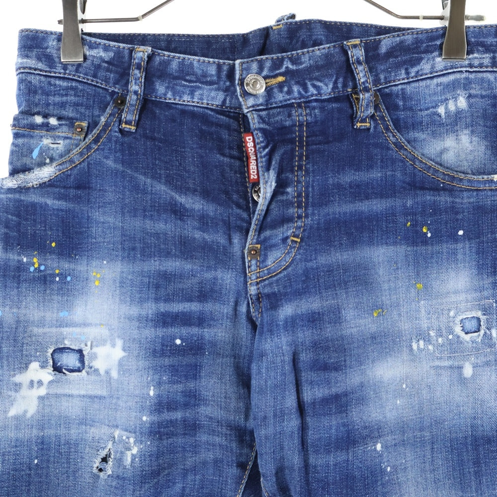 DSQUARED2(ディースクエアード) SEXY TWIST JEAN ペイントデニム デニムパンツ S74LB1023 インディゴ