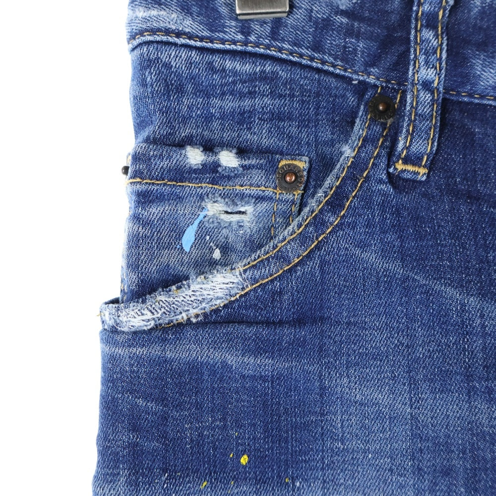 DSQUARED2(ディースクエアード) SEXY TWIST JEAN ペイントデニム デニムパンツ S74LB1023 インディゴ