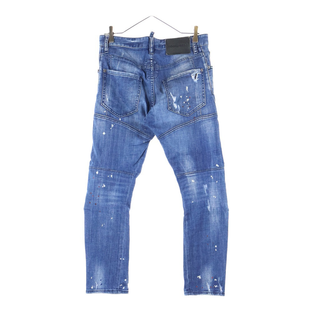 DSQUARED2(ディースクエアード) Square Patch Light Tidy Biker Jeans スクエアパッチバイカーデニム デニムパンツ S74LB0424 インディゴ